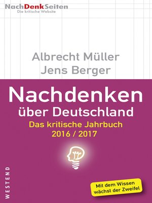 cover image of Nachdenken über Deutschland
